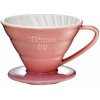 Tiamo keramický dripper na kávu V02 ružový - pour over filter