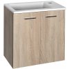 Aqualine Keramia Fresh - Umývadlová skrinka 490 mm × 500 mm × 235 mm, dub platin 51047DP