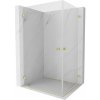 Mexen Lunar-B Duo, výklopný sprchový kút 100 x 80 cm, 8mm číre sklo, zlatý matný profil, 832-100L-080P-55-00