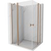 MEXEN/S - Mist Duo sprchovací kút dvere krídlové 85 x 75, transparent, meď kartáčovaná 8A4-085-075-65-00