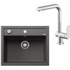 SET061 - Gránitový drez Blanco Dalago 6 sivá skalava + Kuchynská batéria Rosan S2 238201 chróm