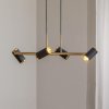 Lucea Závesná lampa Lume čierna/zlatá antická dĺžka 66 cm 4-svetelný kov - 1663-70-04-L