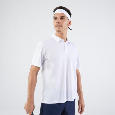 Artengo polo tričko Essential na tenis s krátkym rukávom biele