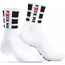 SneakXX FUCK ME bavlnené ponožky biele