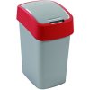 Curver® Kôš FLIP BIN 9L, šedostrieborný/červený, na odpad