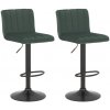 Sada 2 barových stoličiek Jamie velvet, zelená