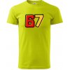 67 - čísla - Klasické pánske tričko vyššej gramáže - 3XL ( Limetková )