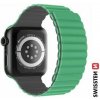 Remienok Swissten pre Apple Watch silikónový - magnetic 38-40 mm zelený/sivý