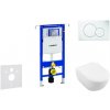 Geberit Duofix - Modul na závesné WC s tlačidlom Sigma01, alpská biela + Villeroy Boch - WC a doska, DirectFlush, SoftClose, CeramicPlus 111.355.00.5 NI1