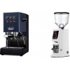 Gaggia New Classic E24 BC, blue + Eureka Atom W 65, white