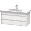 Duravit Ketho - Umývadlová skrinka 48x10x46 cm, 2 zásuvky, lesklá biela KT664802222