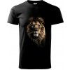 Lev fotka - Klasické pánske tričko vyššej gramáže - 2XL ( Čierna )