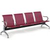 Kovová lavica do čakární STRONG, 4-sedadlo, červená