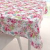 Biante Bavlnený štvorcový obrus Sandra SA-493 Kolibríky s ružovými kvetmi na bielom 100x100 cm