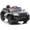 Detské elektrické autíčko Megacar BLT-201 Polícia, LED reflektory, EVA kolesá, diaľkové ovládanie, USB, MP3, FM rádio, kožené sedadlo, 2x45W, 1x12V 4,5Ah, čierne