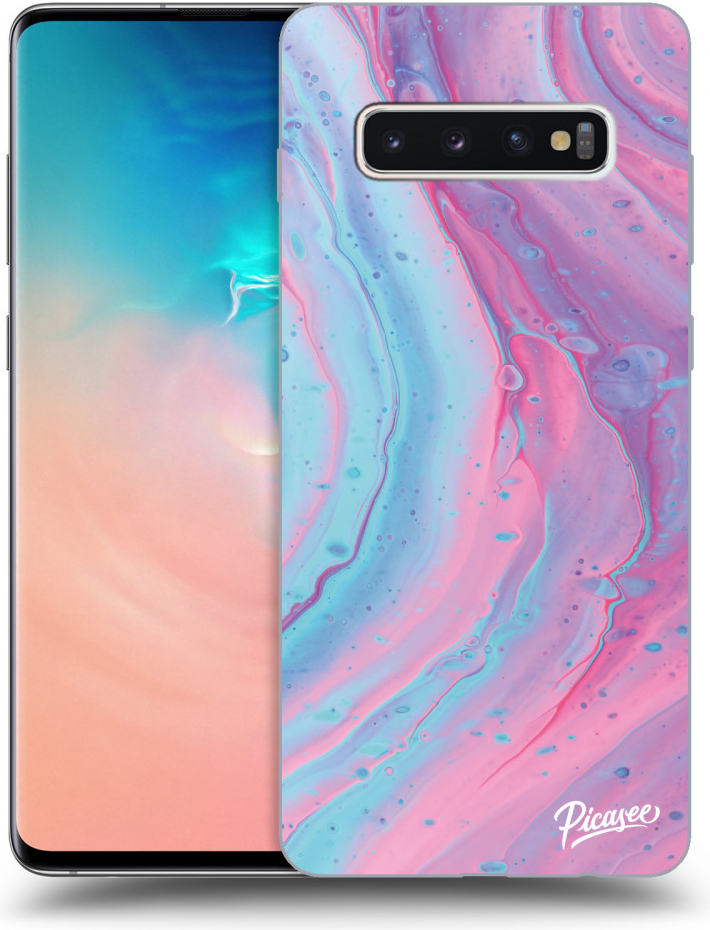 Púzdro Picasee silikónové Samsung Galaxy S10 Plus G975 - Pink liquid čierne