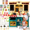 INTERAKTÍVNA KUCHYNKA PRE DETI S PAROU, HRNCAMI, KOHÚTIKOM, DREZOM, HORÁKMI A VODOU, 85 DIELOV