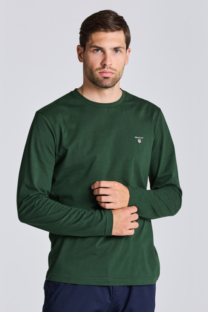Gant tričko Original LS T-Shirt zelené