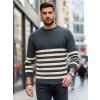 Pánsky pruhovaný sveter Farba tmavo sivá DSTREET WX2133 Farba: Šedá - tmavo, Veľkosť: 2XL/3XL