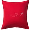 Dráha letu včely - srdce - Vankúš 50x50 - 50x50 - Iba poťah ( Červená )