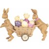 Clayre & Eef Dekorácia králiky s vozíkom - 21 * 6 * 14 cm - Clayre & Eef