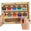 Detský drevený magnetický farebný labyrint s číslami