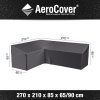 Obal na rohovú sedaciu súpravu v tvare L, vysoký chrbát, ĽAVÁ 270x210x90 cm Aerocover