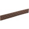 Hnedý gumový záhradný obrubník FLOMA Bricks - dĺžka 120 cm, šírka 2 cm, výška 15 cm