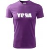 Yoga nápis - Pánske tričko Fantasy športové - XL ( Fialová )