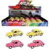 Teddies Sestavený kovový model auta Welly Volkswagen Beetle na zpětné natažení - 12 cm - 4 druhy