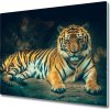 Sklenená doska na krájanie Tiger v jaskyni 60x52 cm