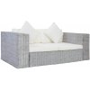 2místná pohovka s poduškami šedá přírodní ratan Šedá 283070
