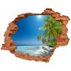 Nálepka fototapeta 3D výhľad Maledivy pláž 90x70 cm