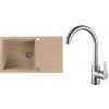 Alveus SETA 22052 Beige 55/CHR SETA22052 - Drez Granitový CADIT 40- 860x500mm, vanička 445x425x198mm + bateria Tonia, Chróm