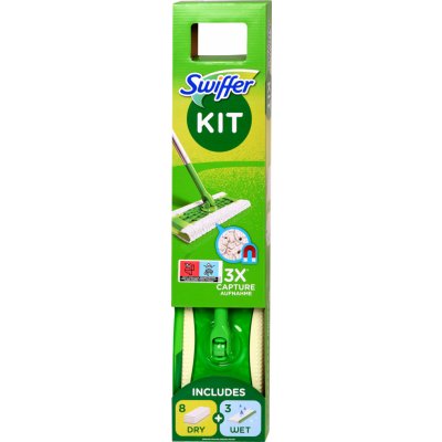 Swiffer Kit mop + náhradné prachovka na podlahu 8 ks + náhradné vlhčené  obrúsky na podlahu 3 ks od 9,79 € - Heureka.sk