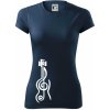 Husľový kľúč gitara - Dámske Fantasy športové (dresovina) - 2XL ( Tmavomodrá (veľmi tmavá - skoro čierna) )