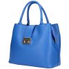 Azurovo modrá kožená kabelka 1137 Modrá