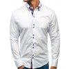Biela pánska elegantá košeľa s dlhými rukávmi BOLF 2712