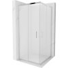 Mexen Rio, štvorcový sprchovací kút s posuvnými dverami 90(dvere) x 90(dvere) x 190 cm, 6mm sklo námraza, chrómový profil, 860-090-090-01-30