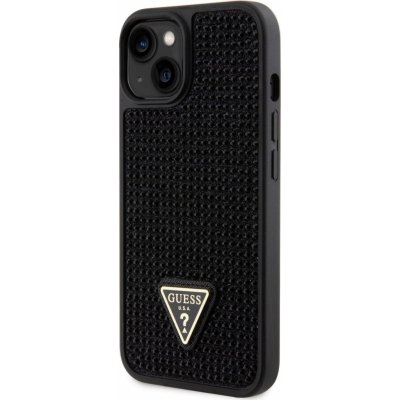 Púzdro Guess Rhinestones Triangle Metal Logo iPhone 14 čierne