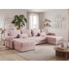Textilomanie Rozkladacia sedacia súprava do U VENORIA 285x146 cm, púdrovo ružová + 2 vankúšiky ZDARMA Cosmic 14 40 x 45 cm