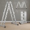 Hliníkový skladací rebrík 3,6 m, 4 dielny, 6 priečok, 150 kg