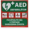 Tabuľa prvej pomoci k AED defibrilátoru