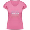 Soft-Style V Tričko Gildan - Farebný nápis DOG Mama - Azalka - M - Dámske