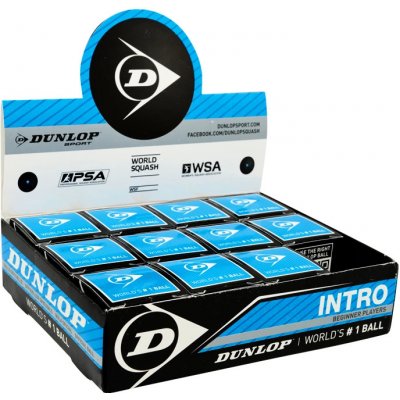 Squashové loptičky Dunlop Intro - modrá - balenie po 12 ks