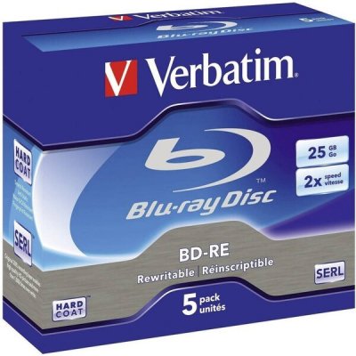 VERBATIM BD-RE (5 ks) Blu-Ray/Jewel/2x/25GB