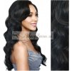 CLIP IN pás 50-53 cm, 100% ľudské vlasy, vlnitý - uhľovo čierna