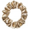 MURU Úzka Saténová Scrunchie gumička - Krémová Zlatá Lesklá