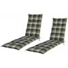 Livarno® Podsedák na kreslo Valencia/Miami, károvaný/zelený, 2 kusy (800013038)