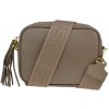 NovaKabelka.sk Bala Taupe Scura s prídavným popruhom kožená talianska crossbody kabelka hnedá